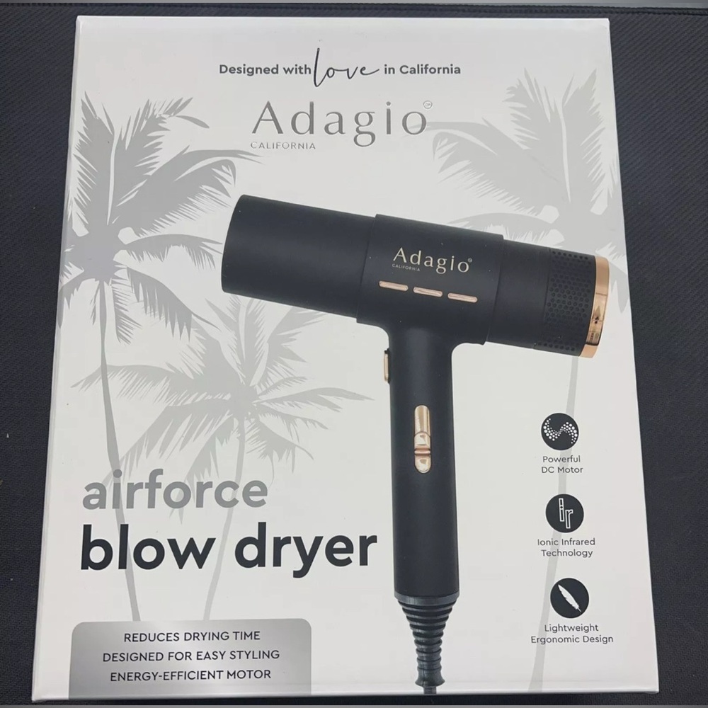 Adagio California - Air Force Hair Blow Dryer (Black)